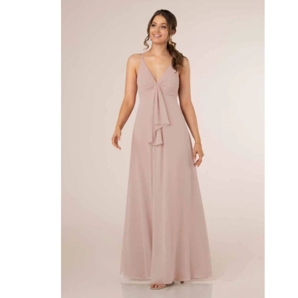 Dusty Rose Chiffon Maternity Dress size 16 Style 9790